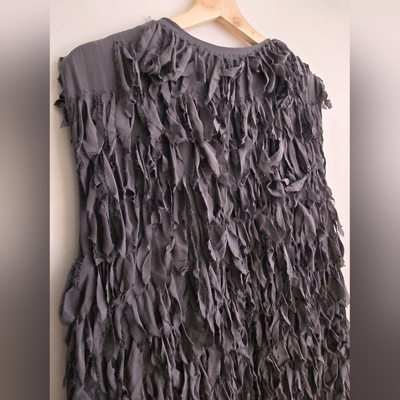 HAUTE HIPPIE Grey Silk Long Vest Women's Medium - Picture 4 of 4